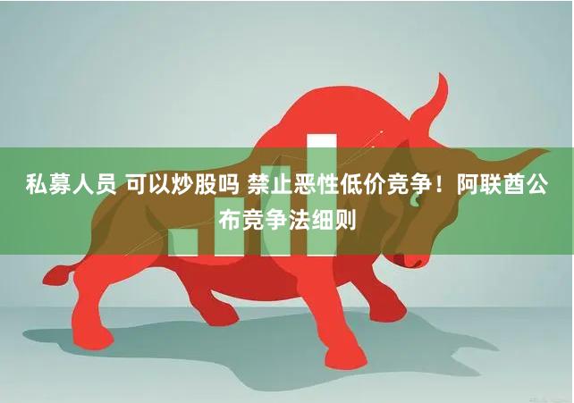 私募人员 可以炒股吗 禁止恶性低价竞争！阿联酋公布竞争法细则